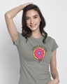 Shop Donut Disturb Me Half Sleeve Printed T-Shirt Meteor Grey-Front