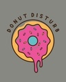 Shop Donut Disturb Me Half Sleeve Printed T-Shirt Meteor Grey-Full