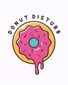 Shop Donut Disturb Me Half Sleeve Printed T-Shirt White-Full