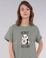 Shop Donut Disturb Panda Boyfriend T-Shirt-Front