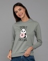 Shop Donut Disturb Panda Fleece Light Sweatshirt-Front