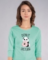 Shop Donut Disturb Panda Round Neck 3/4th Sleeve T-Shirt-Front