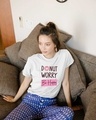 Shop Donut Worry Boyfriend T-Shirt White-Front