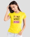 Shop Donut Worry Half Sleeve T-Shirt Pineapple Yellow-Front