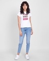Shop Women's White Donut Worry Typography Slim Fit T-shirt-Design