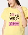 Shop Donut Worry Women's Printed Boyfriend T-shirt-Front