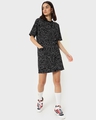 Shop Women's Black Doodle AOP Relaxed Fit Dress-Design