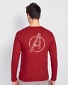 Shop Doodled Avengers Full Sleeve T-Shirt Bold Red (AVL) (GID)-Design