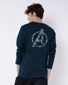 Shop Doodled Avengers Full Sleeve T-Shirt Navy Blue (AVL) (GID)-Design