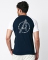 Shop Doodled Avengers Half Sleeve Raglan T-Shirt Navy Blue-White (AVL) (GID)-Design