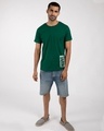 Shop Doodled Avengers Half Sleeve T-Shirt Dark Forest Green  (AVL) (GID)-Full