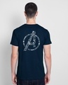 Shop Doodled Avengers Half Sleeve T-Shirt Navy Blue (AVL) (GID)-Design