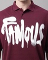 Shop Men's Maroon Famous Typography Super Loose Fit Polo T-shirt