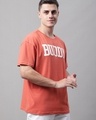 Shop Men's Orange Buddy Typography Super Loose Fit T-shirt-Full