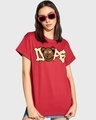 Shop Women's Red Dope Bear Graphic Printed Boyfriend T-shirt-Front