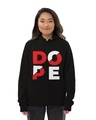 Shop Women's Black Dope Print Regular Fit Hoodie-Front