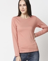Shop Downtown Pink Full Sleeves T-Shirt-Front
