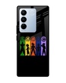 Shop Dragon Ball Z Silhouettes Premium Glass Case for Vivo V27 5G (Shock Proof, Scratch Resistant)-Front