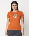 Shop Women's Orange Dream Catcher Graphic Printed T-shirt-Front