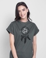Shop Dreamcatcher Free Spirit  Boyfriend T-Shirt Nimbus Grey-Front