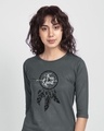 Shop Dreamcatcher Free Spirit Round Neck 3/4th Sleeve T-Shirt-Front