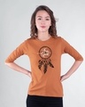 Shop Dreamcatcher Free Spirit Round Neck 3/4th Sleeve T-Shirt-Front