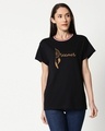 Shop Dreamer Feathers Boyfriend Varsity Rib H/S T-Shirt Multicoclor-Front
