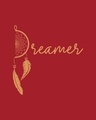 Shop Dreamer Feathers Half Sleeve Printed T-Shirt Bold Red