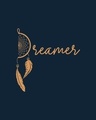Shop Dreamer Feathers Round Neck 3/4 Sleeve T-Shirt Navy Blue