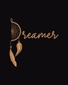 Shop Dreamer Feathers Round Neck 3/4 Sleeve T-Shirts Black