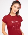 Shop Dreamer Hearts Half Sleeve T-Shirt-Front