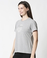 Shop Women's Grey Dreamer Leaves Graphic Printed Relaxed Fit Lounge T-shirt-Design