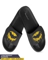 Shop Men's Black Dripping Batman Lightweight Adjustable Strap Sliders-Front