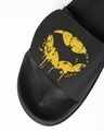 Shop Men's Black Dripping Batman Lightweight Adjustable Strap Sliders