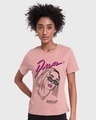 Shop Women's Pink Dua Lipa IDGAF Graphic Printed T-shirt-Front