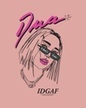 Shop Women's Pink Dua Lipa IDGAF Graphic Printed T-shirt-Full