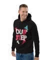 Shop Men's Black Dubstep Print Regular Fit Hoodie-Full