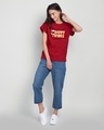 Shop Duck Happy Vibes Boyfriend T-Shirt (DL) Bold Red-Design