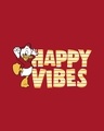 Shop Duck Happy Vibes Boyfriend T-Shirt (DL) Bold Red-Full