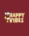 Shop Duck Happy Vibes Round Neck 3/4th Sleeve T-Shirt (DL) Scarlet Red-Full