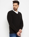 Shop Men's Black  V Neck Sweater-Design