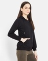 Shop Women's Black Full Sleeve Hood Smart Fit Sweatshirt-Design