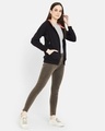 Shop Women's Black Full Sleeve Hood Smart Fit Sweatshirt