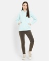 Shop Women's Blue Full Sleeve Hood Smart Fit Sweatshirt