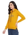 Shop Women's Mustard Full Sleeve Hood Smart Fit Sweatshirt-Design