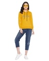 Shop Women's Mustard Full Sleeve Hood Smart Fit Sweatshirt