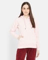 Shop Women's Pink Full Sleeve Hood Smart Fit Sweatshirt-Front