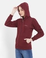 Shop Women's Wine Full Sleeve Hood Smart Fit Sweatshirt-Design