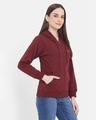 Shop Women's Wine Full Sleeve Hood Smart Fit Sweatshirt-Full