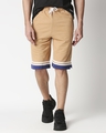 Shop Dusty Beige Men's Varsity Shorts-Front